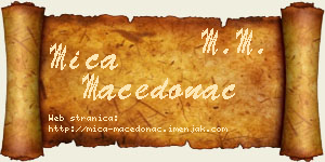 Mića Macedonac vizit kartica